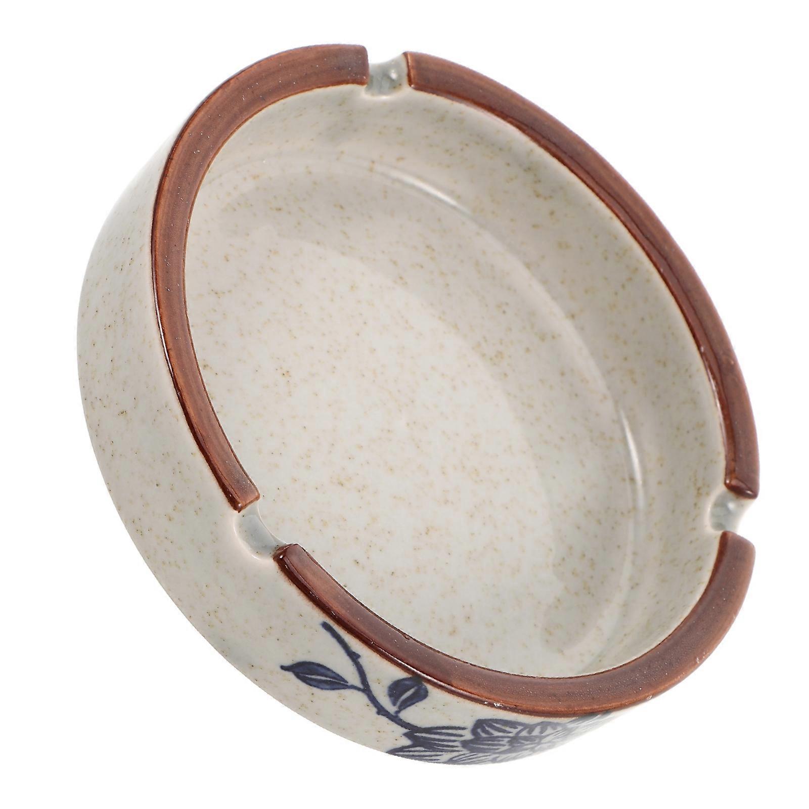 White Ceramic Ashtray for Office Decor Featuring Windproof Function 3Pcs