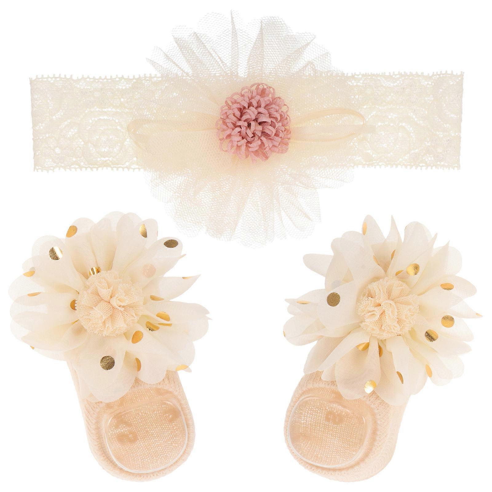 Baby Headband and Socks Set for Baby Girls Soft and Comfortable 1Set