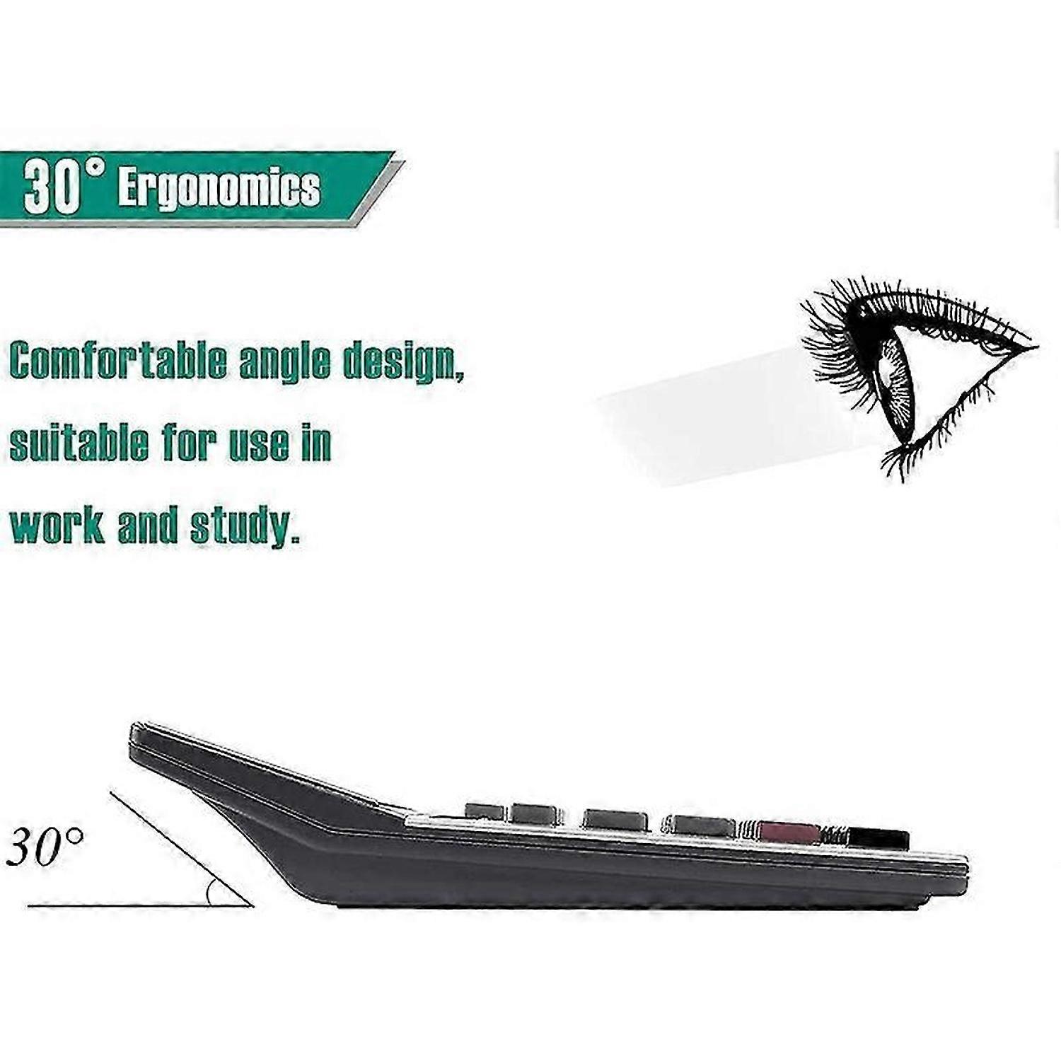 Calculator, 12-Digit Solar Battery Office Desk Calculator with Large LCD Display, Dual Power Desktop