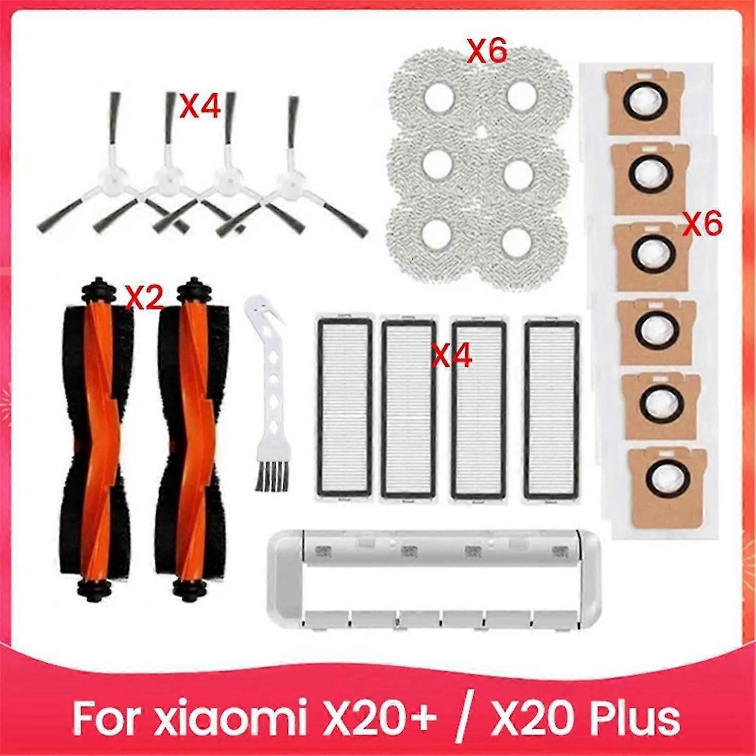 For Robot Vacuum X20+ Main Side Brush Hepa Filter Parts