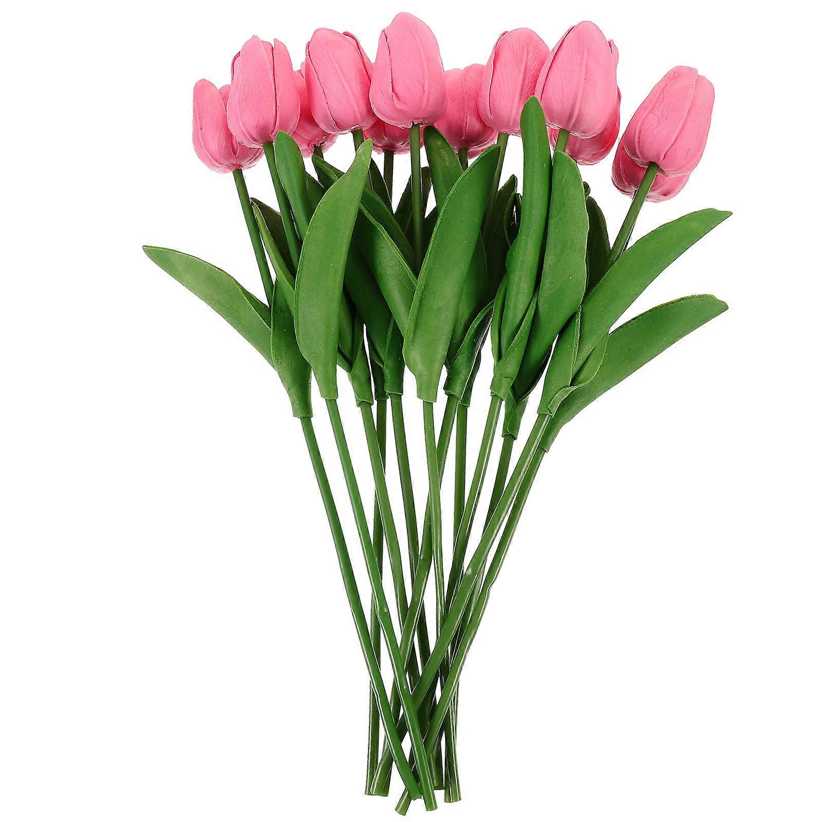 Artificial Pink Tulips Floating Candle Centerpiece for 24Pcs Decoration