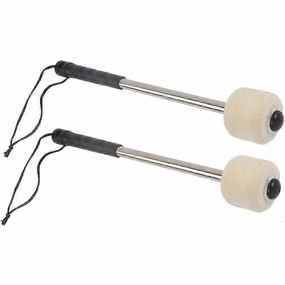 Pair of Wool Felt Head Drum Mallets for Bass Percussion Instruments Accessory Set