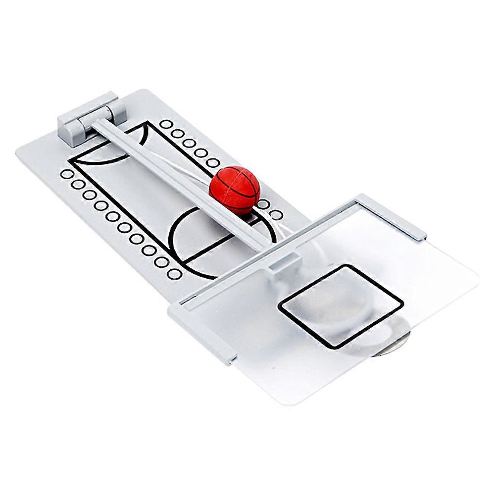 Mini Desktop Basketball Game Toy for Toy Office Breaks Children Silver Steel Pp Rubber Material 1Set