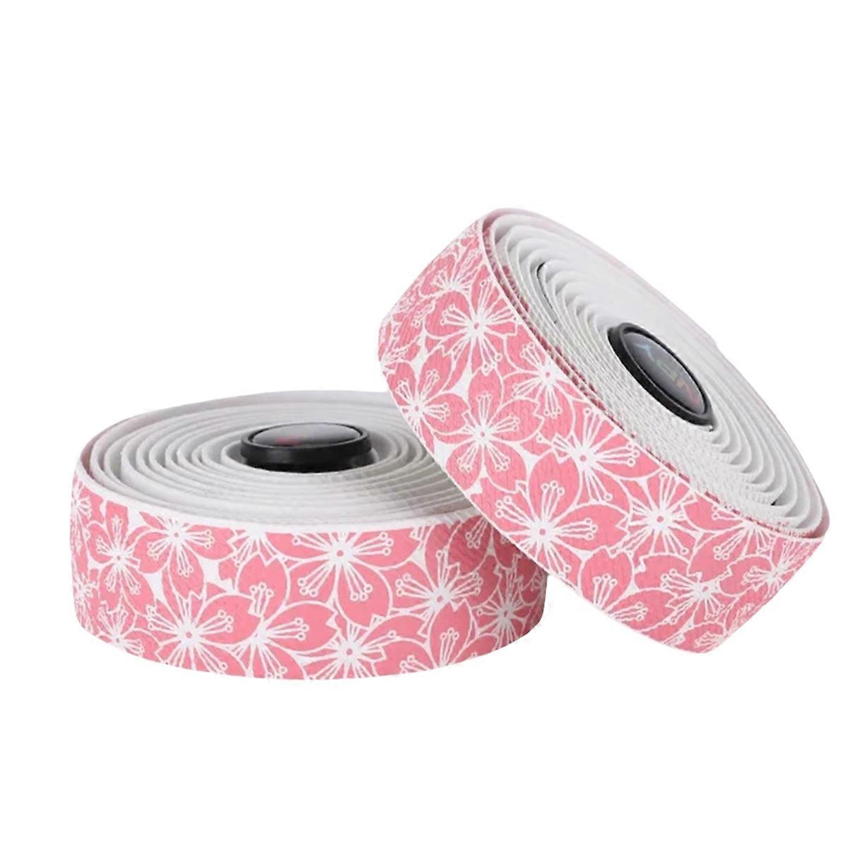 Bike Handles Strap Anti Slip Shock Handles Tape White-Pink