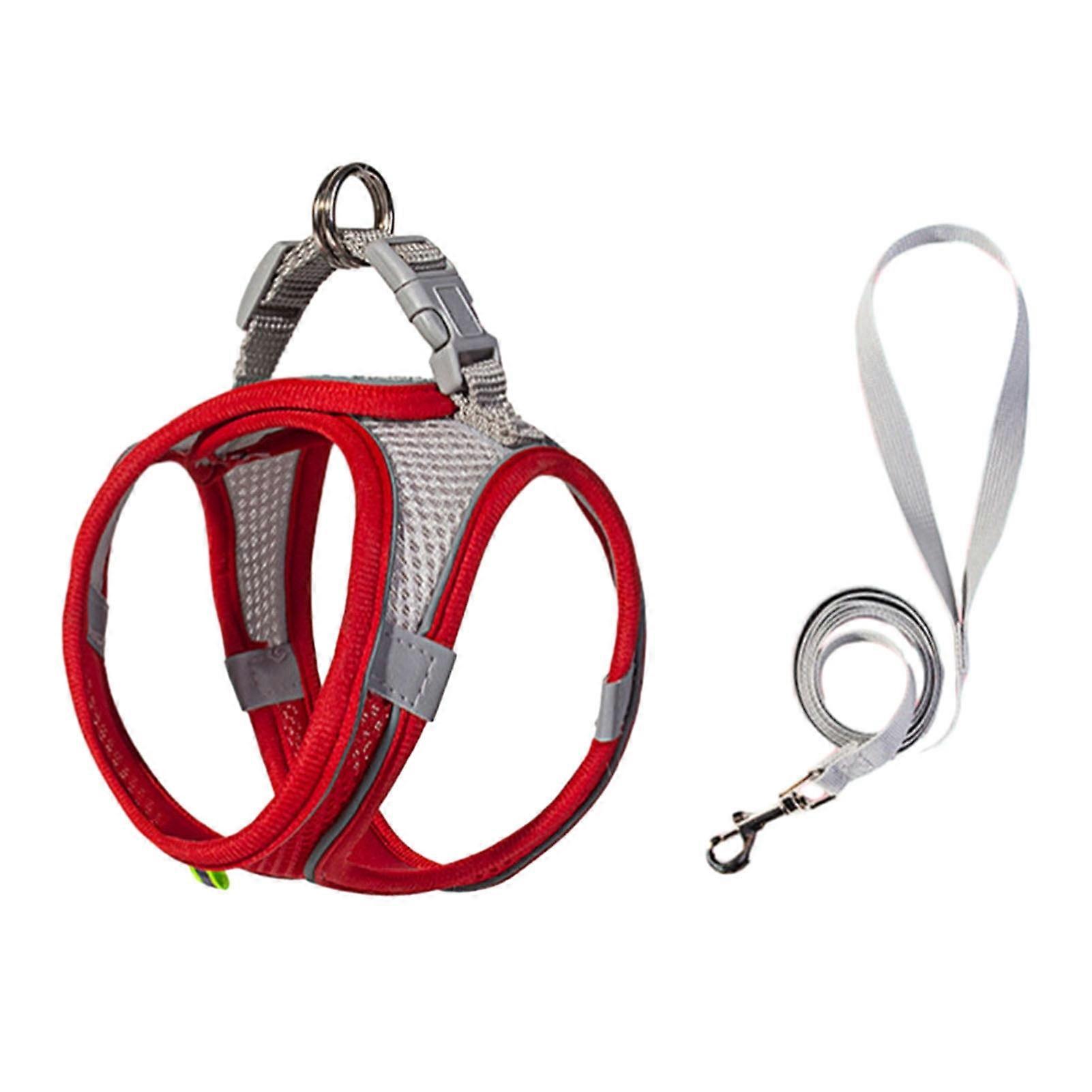 Breathable Mesh Pet Harness with Leash, Reflective Step-in Design, Adjustable Buckle, No Pull Escape-proof for Small Dogs & Cats