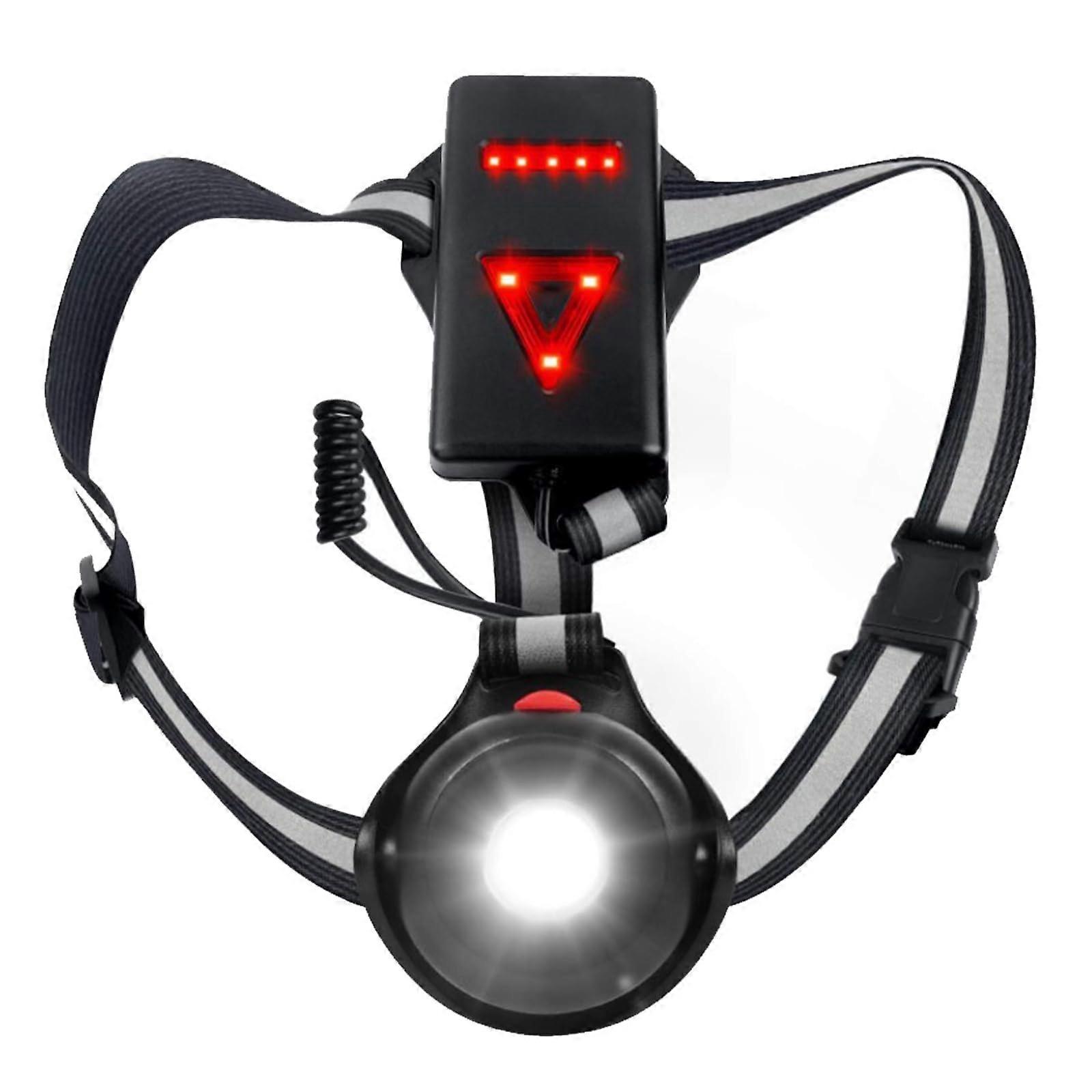 Running Lights for Runners Chest Lamp USB Rechargeable Front Rear Lamp 90 Degree Adjustable Reflective Straps Jogging