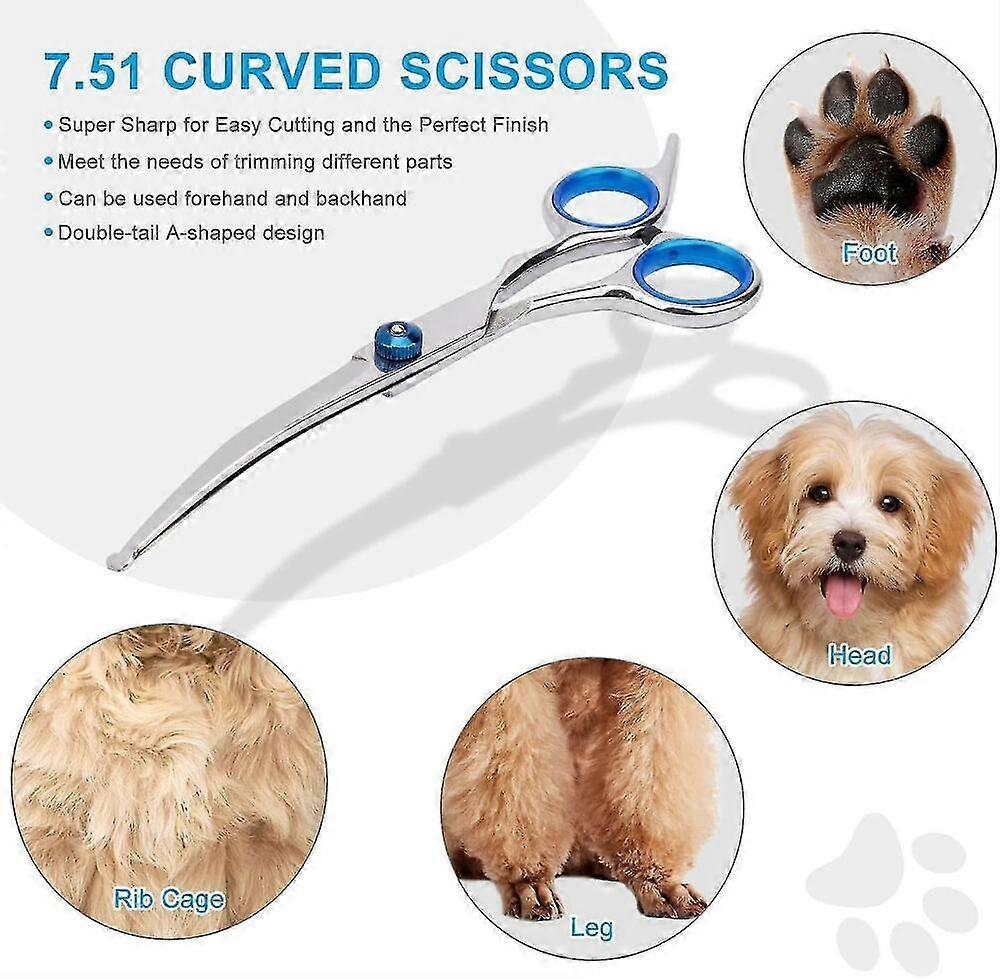 Dog Cat Grooming Scissors - Pet Grooming Scissors with Safety Round Tip ...