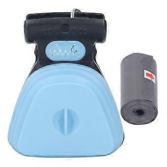 Dog Pooper Scooper Portable Poop Scooper Handheld Size Pup Poop Scoop With Garbage Bag Blue
