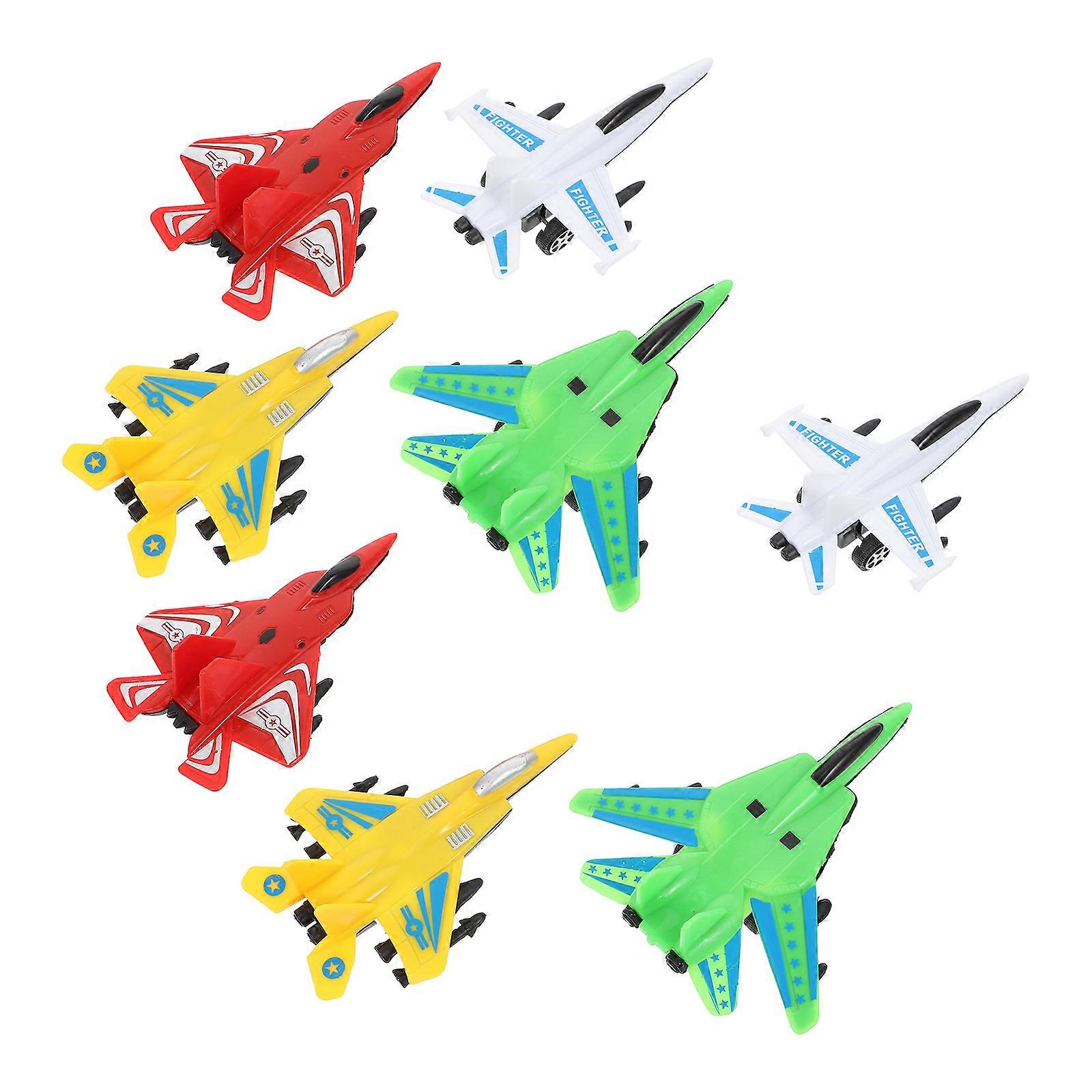 Kids Airplane Toy Plastic Fighter Toy for Kids Use 8Pcs Colorful Model Set