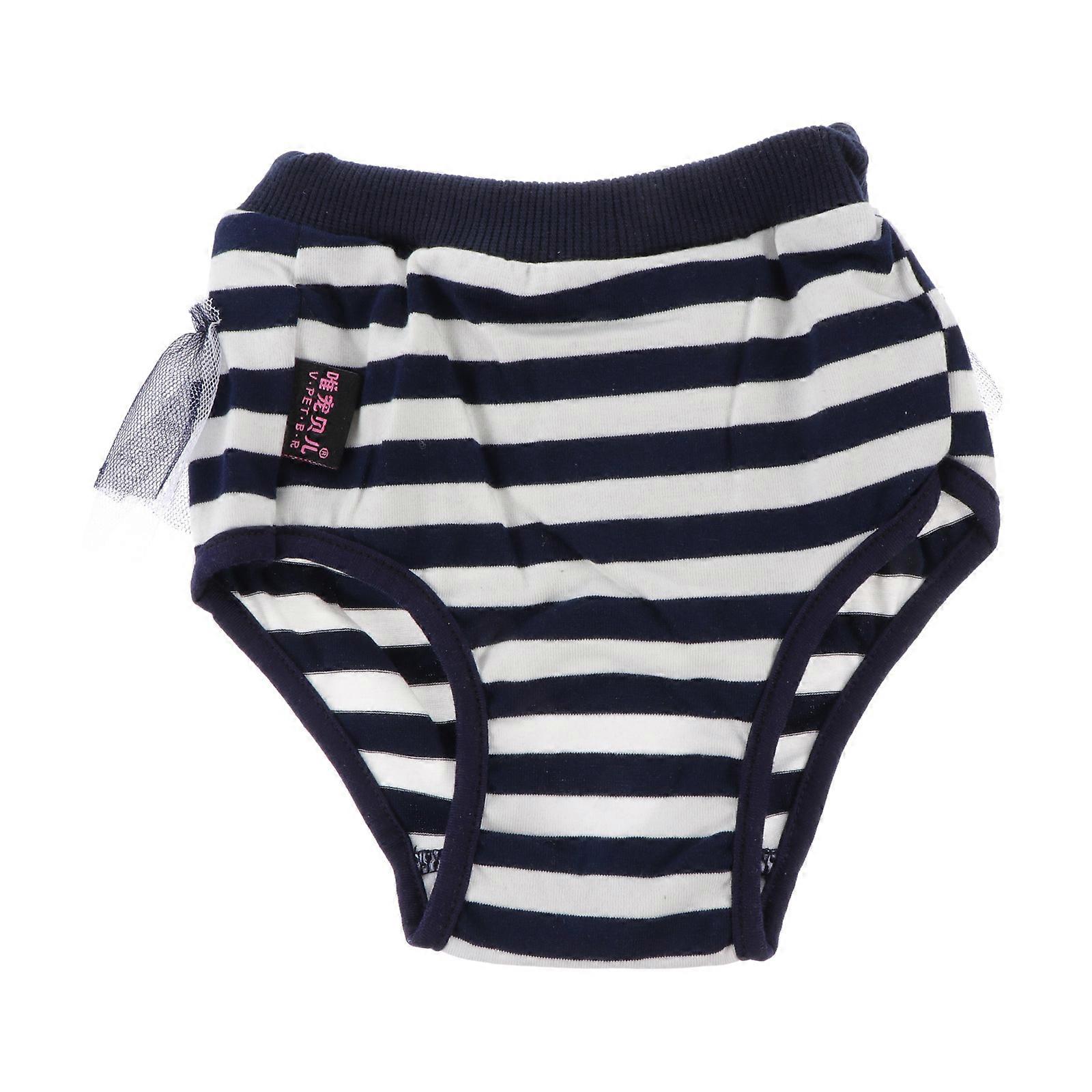Decorative Doggie Diaper Puppy Diaper for Pet Use 2Pcs Navy Cotton Accessory