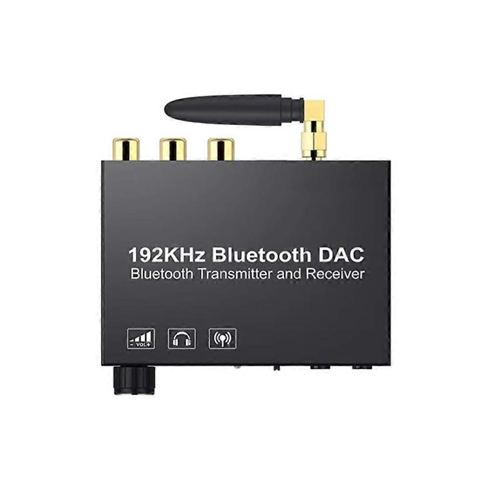 DAC Converter Digital to SPDIF Analog Audio Bluetooth5.0 with RCA 3.5mm Outputs Volume Control for PS4 TV Amplifier
