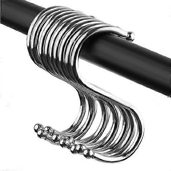 Silver Metal Hook Rack for Kitchen with 10Pcs Anti-Rust Hooks