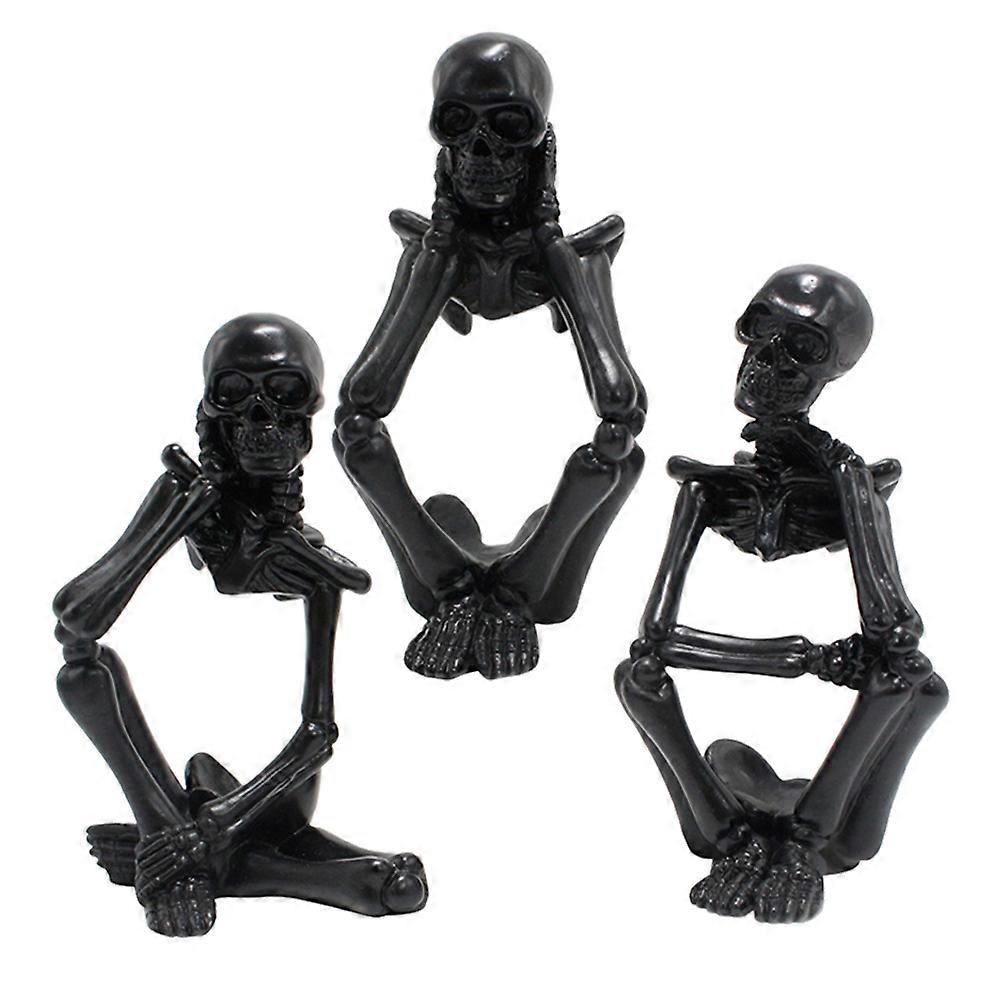 Resin Skeleton Figurine Cool Ornament for Desktop Decor 15 Pieces