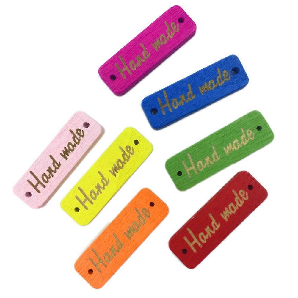 Wooden Label Handmade Tag for Decor 150Pcs Mixed Square Wood Hanging Ornaments