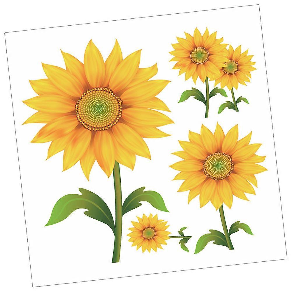 Self-Adhesive Wall Decal Sunflower Wall Sticker 3Pcs Design