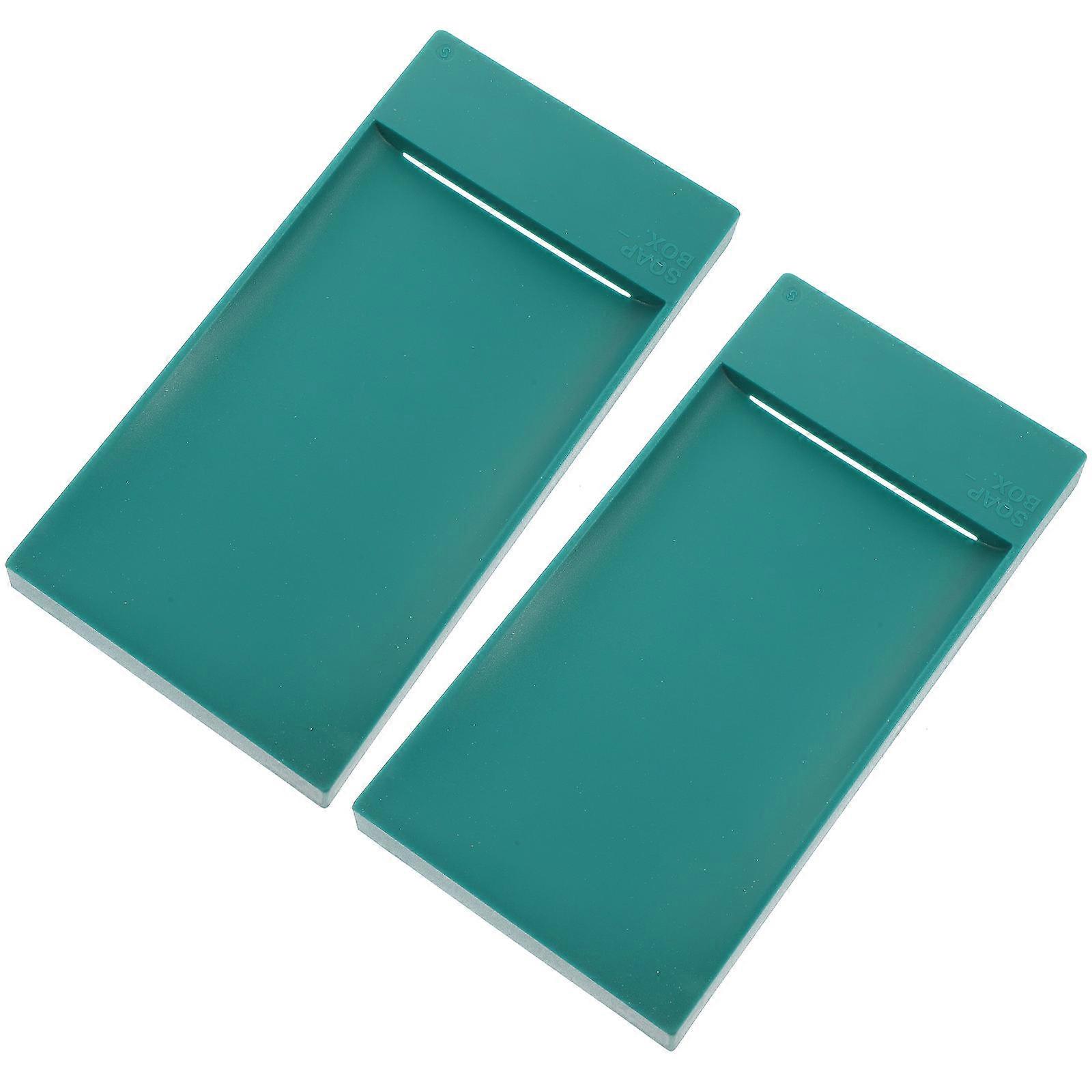 Green Multi Function Soap Tray Self Draining Soap Holder for Storage 8Pcs