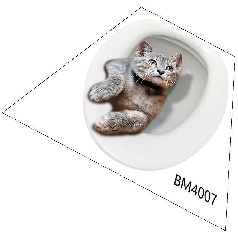 Decorative 3D Cat Toilet Seat Sticker For Toilet Use 30X25CM Multi Color Functionality 5Pcs