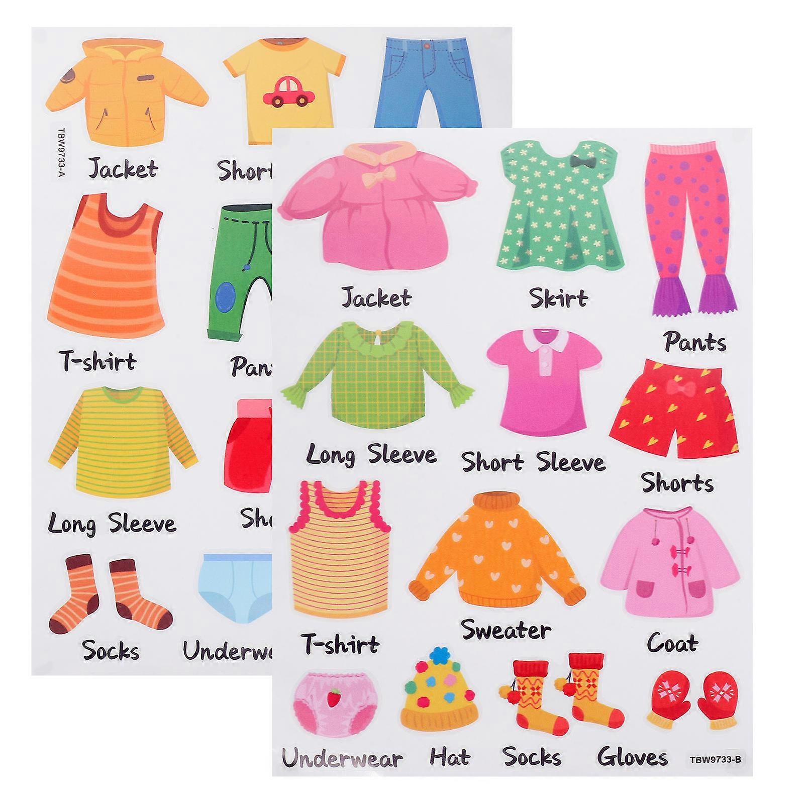 Clothes Classification Labels Dresser Clothing Decals for Storage 4Sets