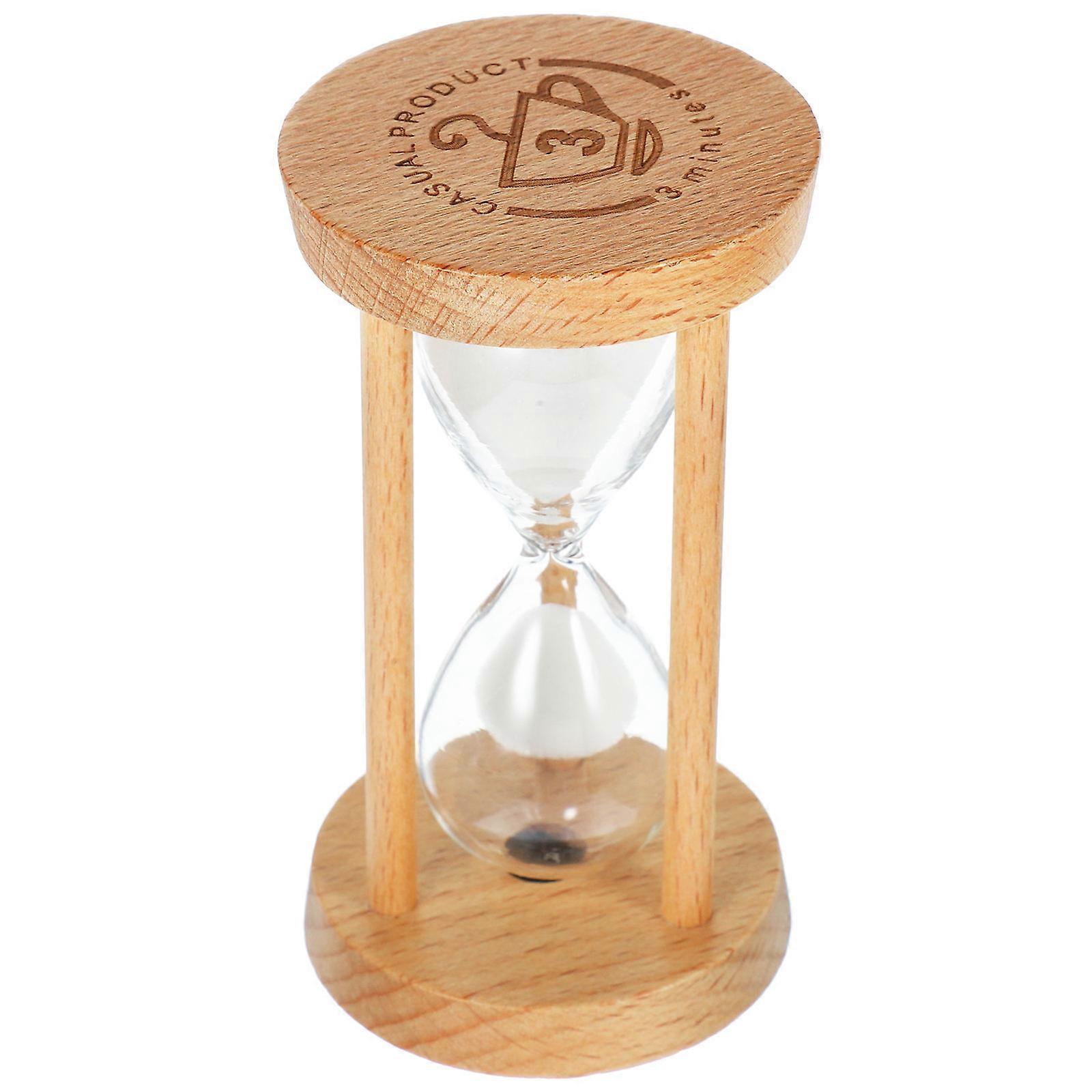 Wooden Hourglass Timer Three Minutes Sand Clock for Decor 5Pcs Multi-Use
