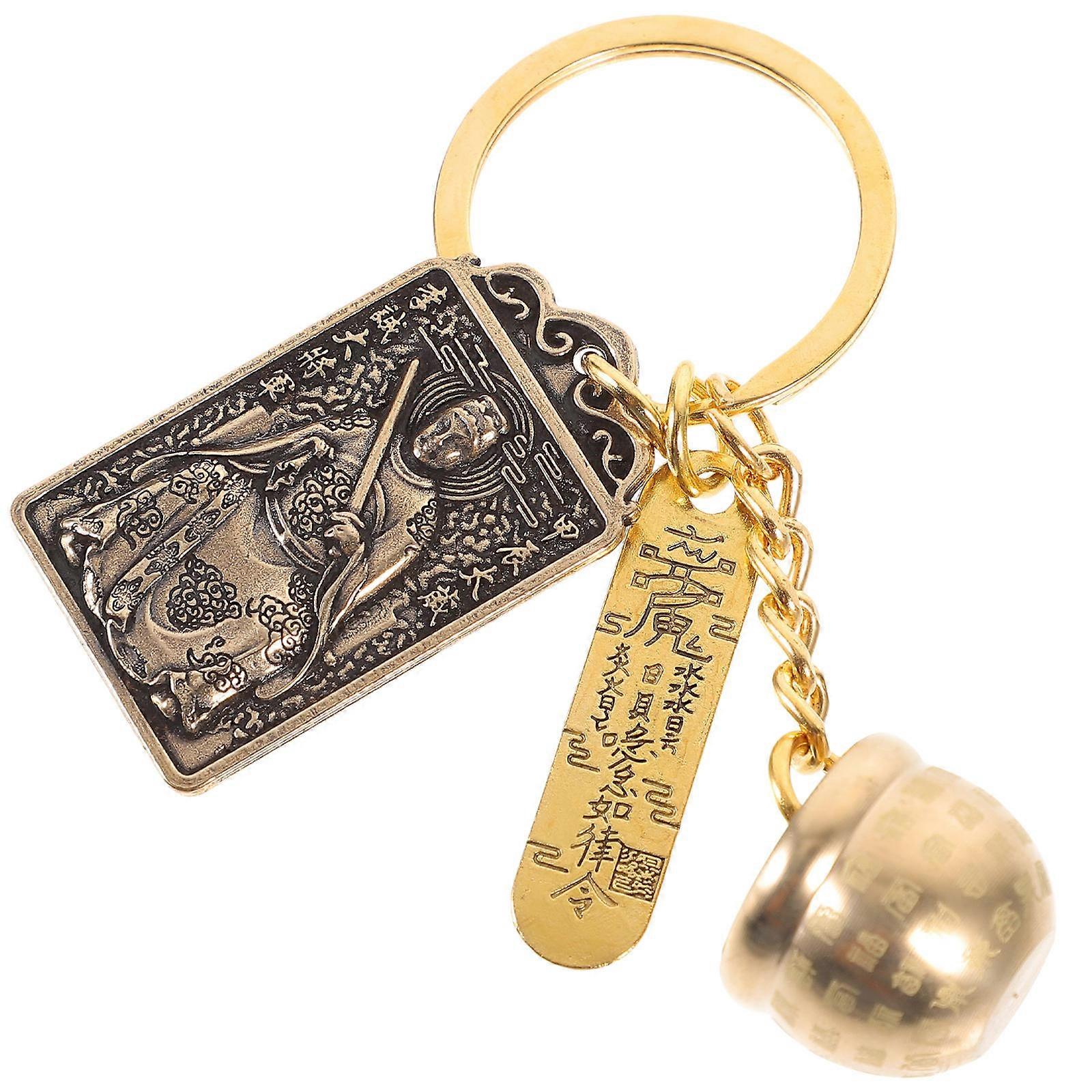Taisui Amulet Keychain Brass Key Chain for Bag Hanging Ornament 5Pcs
