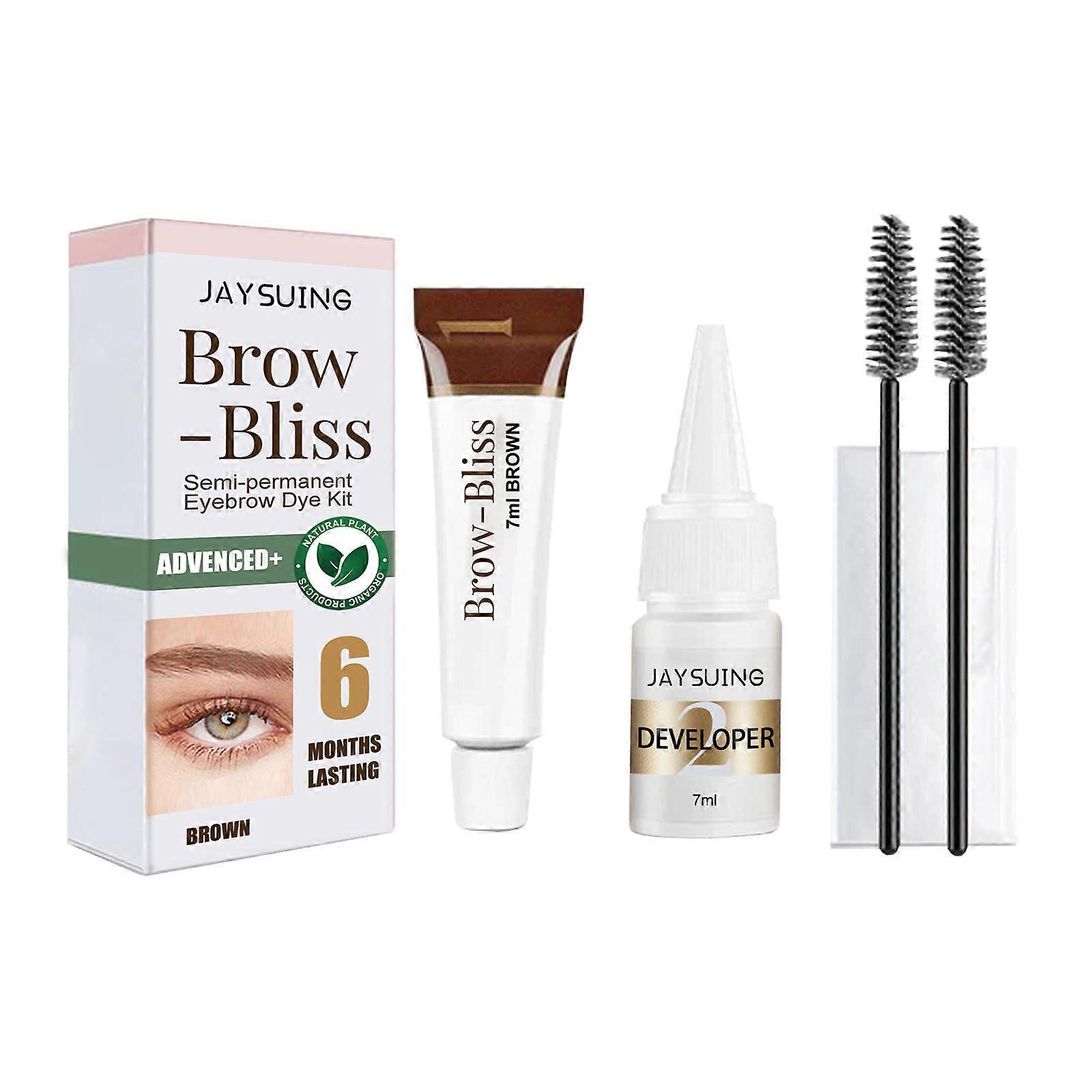 Eyebrow dye set long-lasting waterproof no makeup no smudge two-in-one eyelash eyebrow dye set brown set