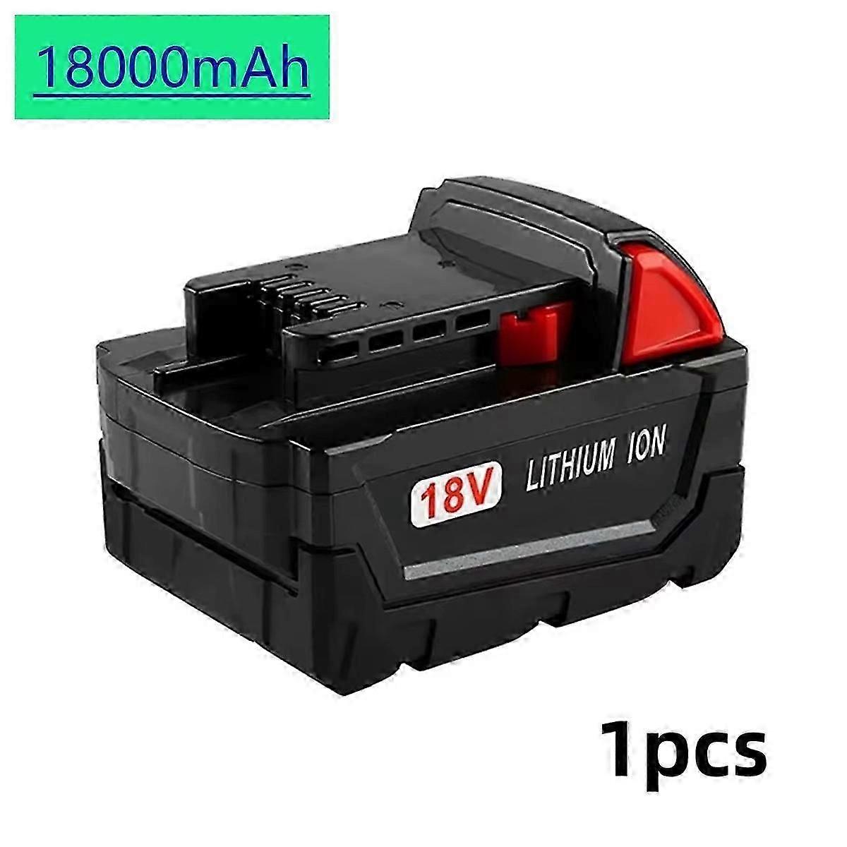For Milwaukee M18 Power Tool Battery, Charger, 18v 6000mah, Br, Xc, 18v, M18b5, 48-11-1860, Built-in