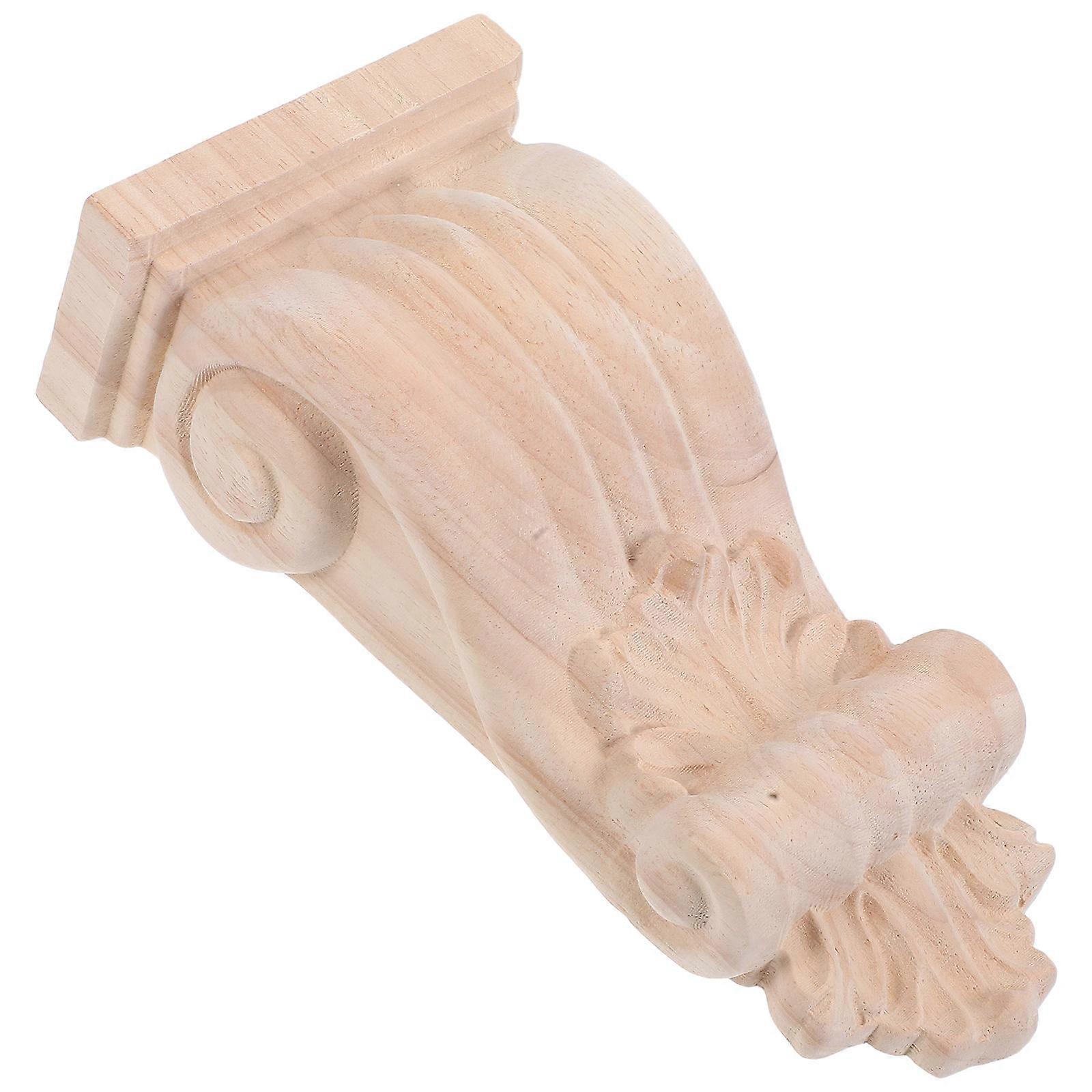 Wood Corbel Decorative Support for Shelves Corner Onlay 21X10X5.4CM Khaki European Design 3Pcs