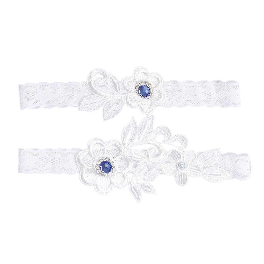 2Pcs Trendy Bridal Lace Leg Rings For Women With Assorted Color Design And Leg Support Function