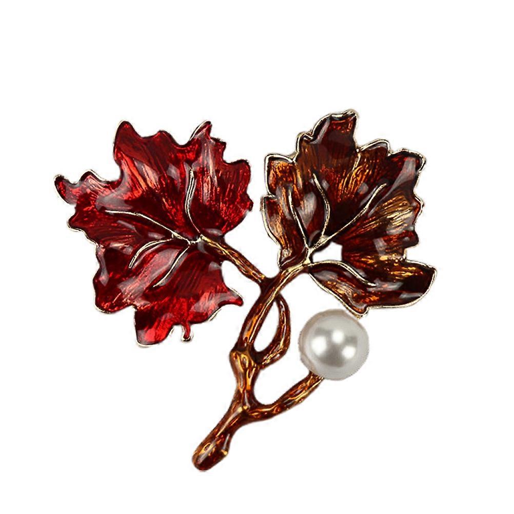 Alloy Brooch Maple Leaf Shape Delicate Collar Pin 3Pcs for Women