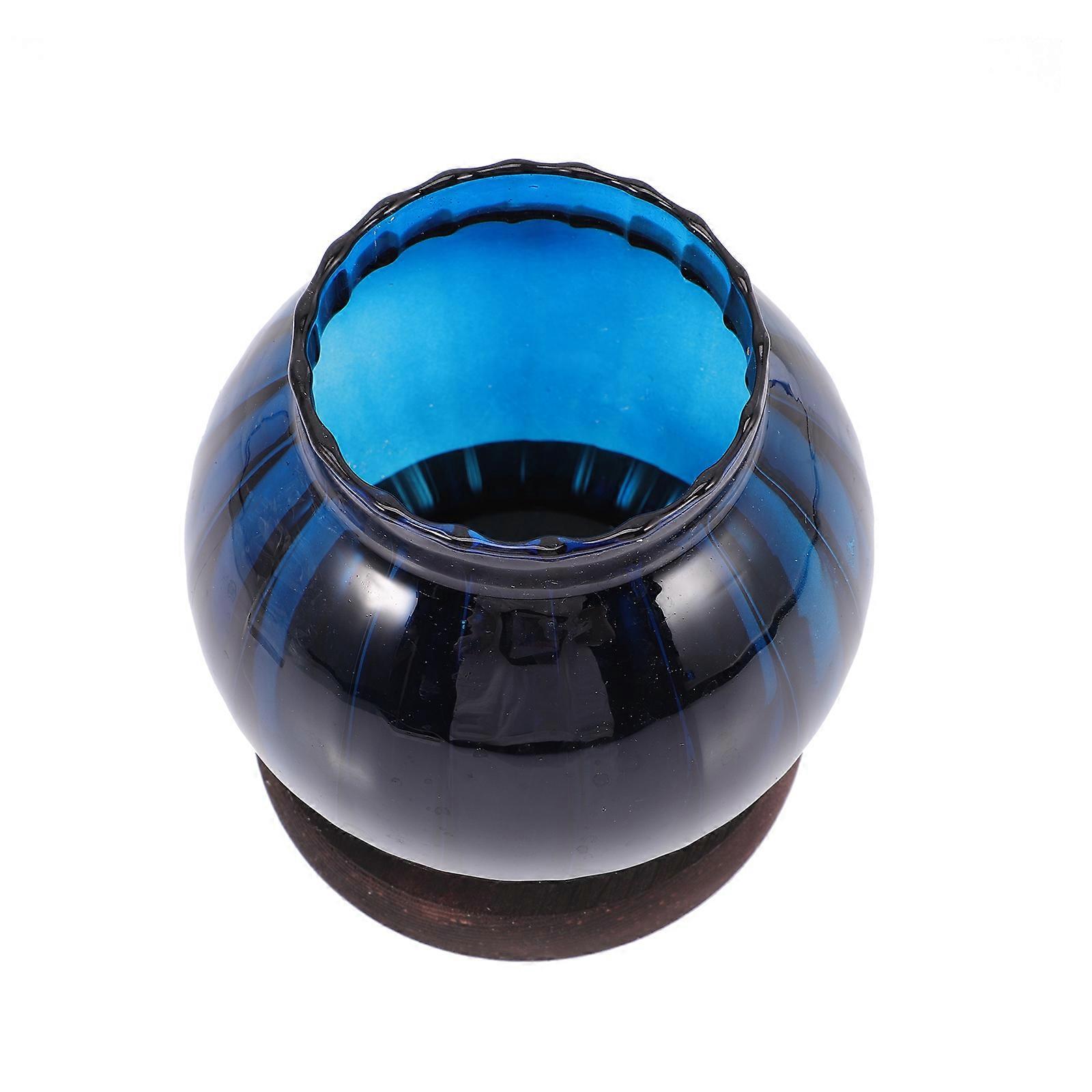 Windproof Candle Holder Glass Tea Light Holder for Decor 2Pcs Blue