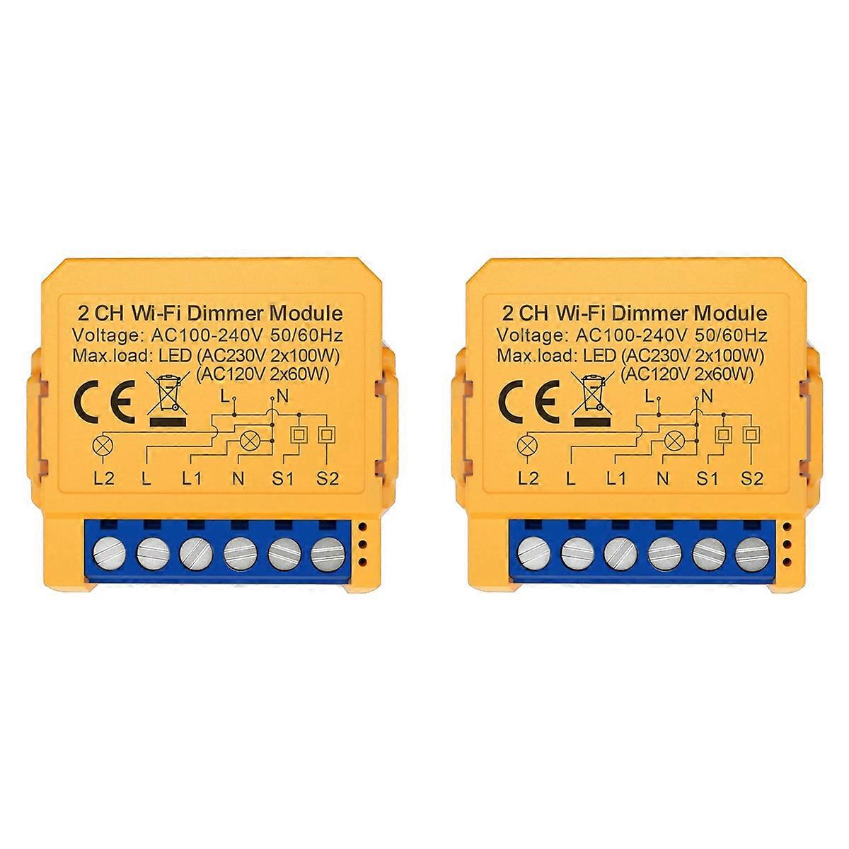 Tuya WiFi Smart Dimmer Switch Module Control LED Lights Dimmable Switch Stepless Dimming+Voice Contr