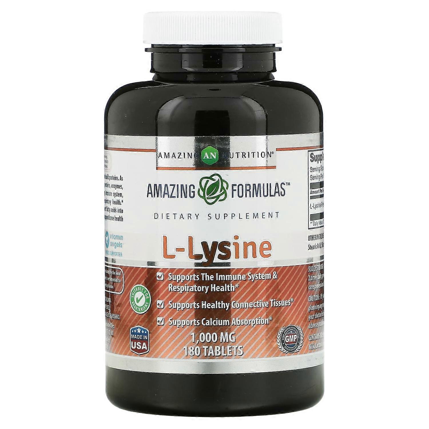 Amazing Nutrition, L-Lysine, 1,000 mg, 180 Tablets