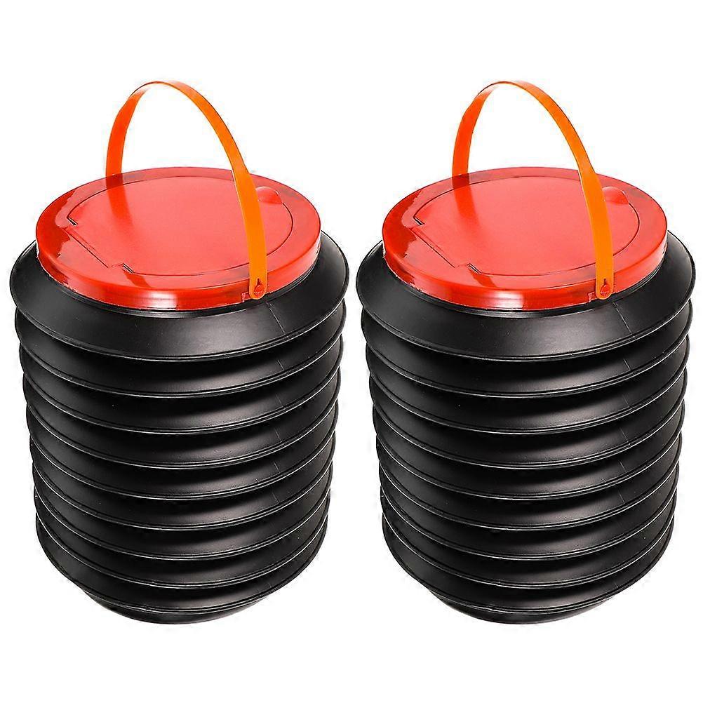 2pcs Vehicle Trash Bin Folding Trash Bucket Trash Basket Gardening Storage Holder for Daily Use