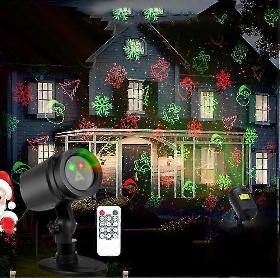 12 Patterns Christmas Laser Projector Light Outdoor with Remote Red Green Laser Projector Light Landscape Projector Spotlightx