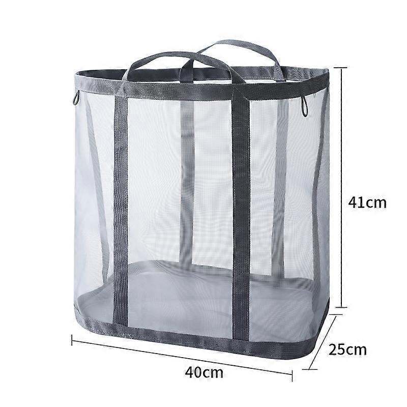 Foldable Mesh Laundry Basket - Portable Storage Bag