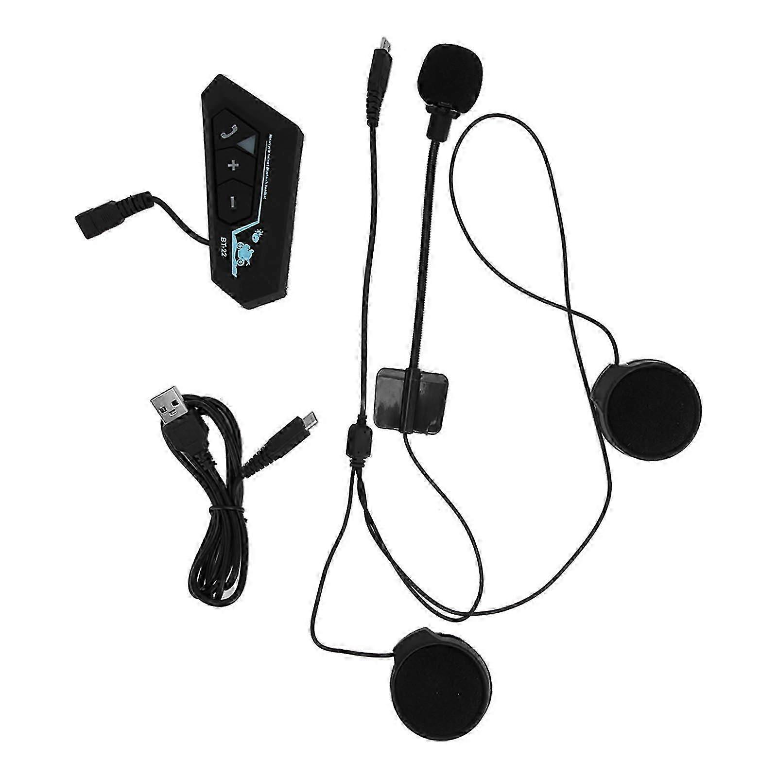 BT22 Motorcycle Helmet Headset Auto Call Answering Supports Intercom Connection Helmet Bluetooth Headphones