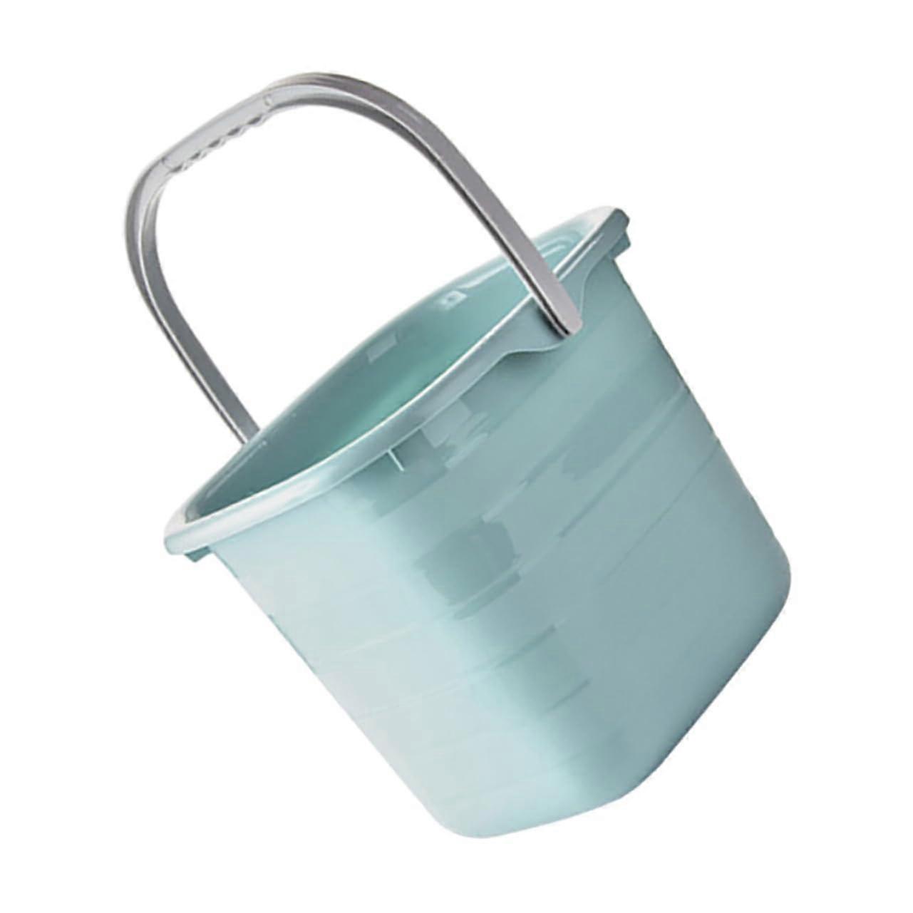 Capacity Plastic Bucket with Handle, Rectangular Blue Washing and Home Storage Container, Multipurpose Cleaning Bucket