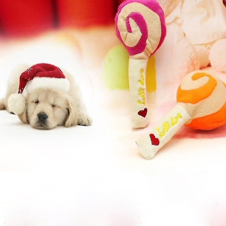 Bird Cage Bird Baths Wj009400 Dog Chew Squeaky Plush Lollipop Design Pet Toys Random Color Delivery