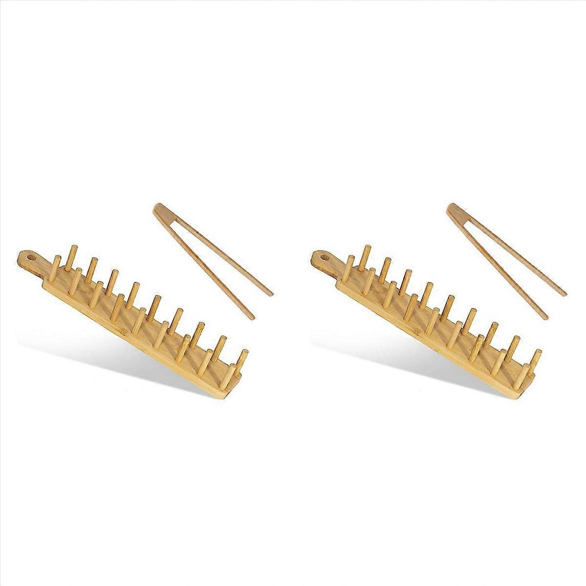 Bamboo Taco Tray with Holds 8, for Multi-Use Food Charcuterie Tray