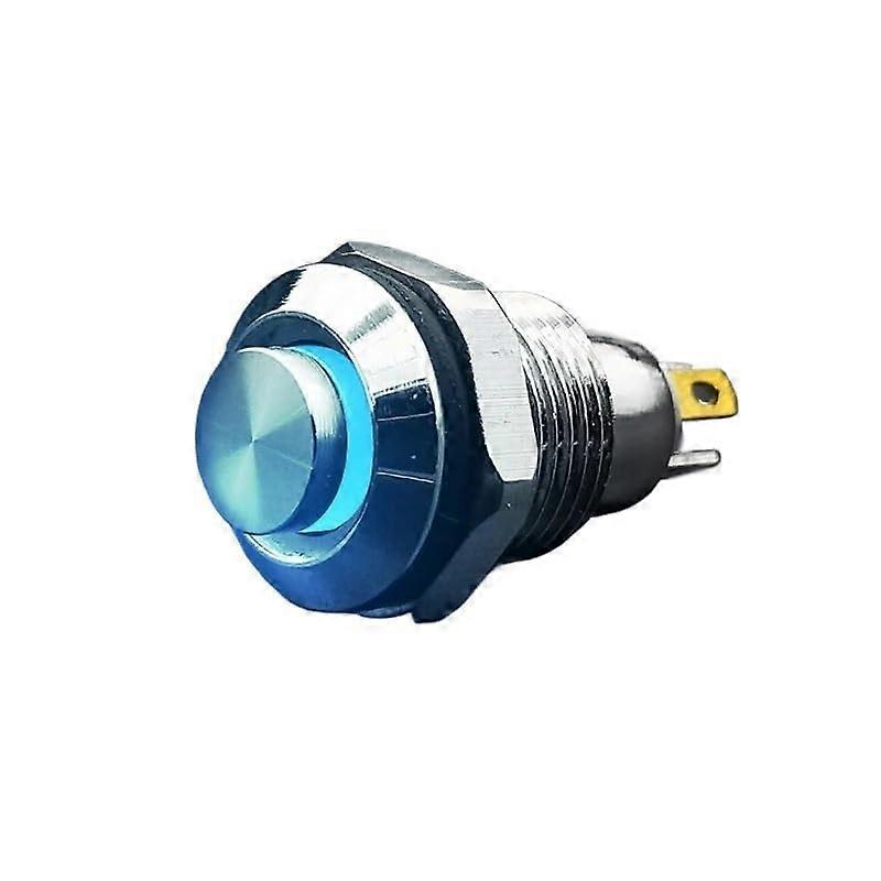 1PC 10mm Metal Push Button Switch Blue LED Indicator SelfLocking Latching 4Pin Head 36V