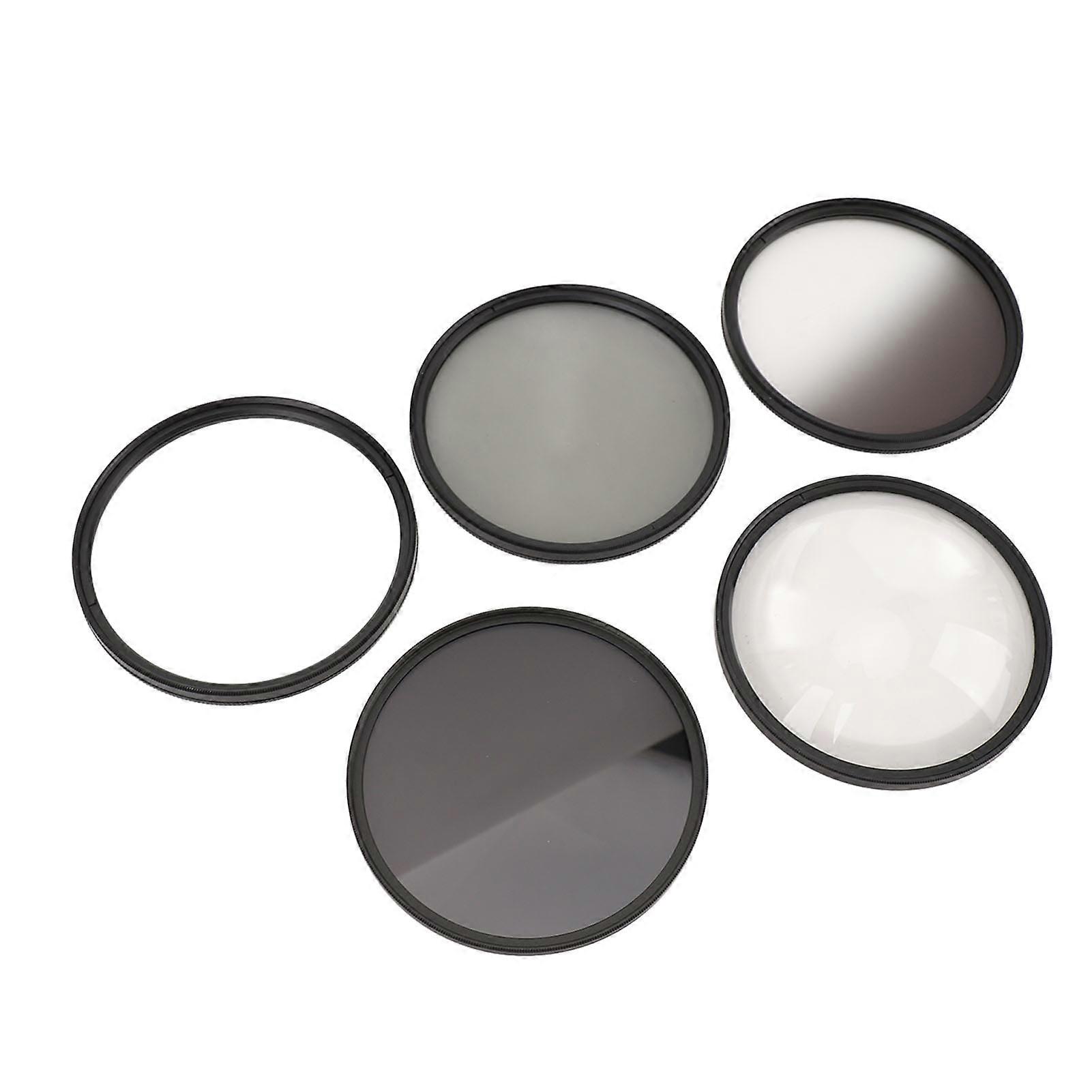 Camera Lens Filter Kit with CPL ND8 Filter 6 Points Star Filter Graduated Gray Filter Macro Filter Dust Proof Anti Scratch Fingerprint 77mm 