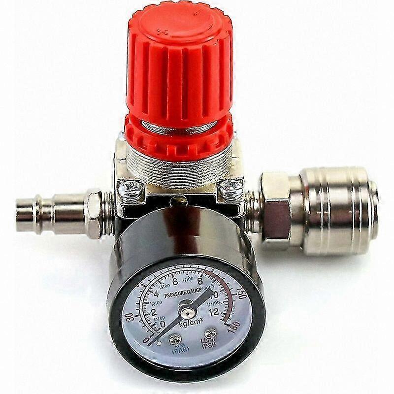 Pneumatic Pressure Regulator, 1/4" Four-Way Expansion Valve for Air Compressor Systems