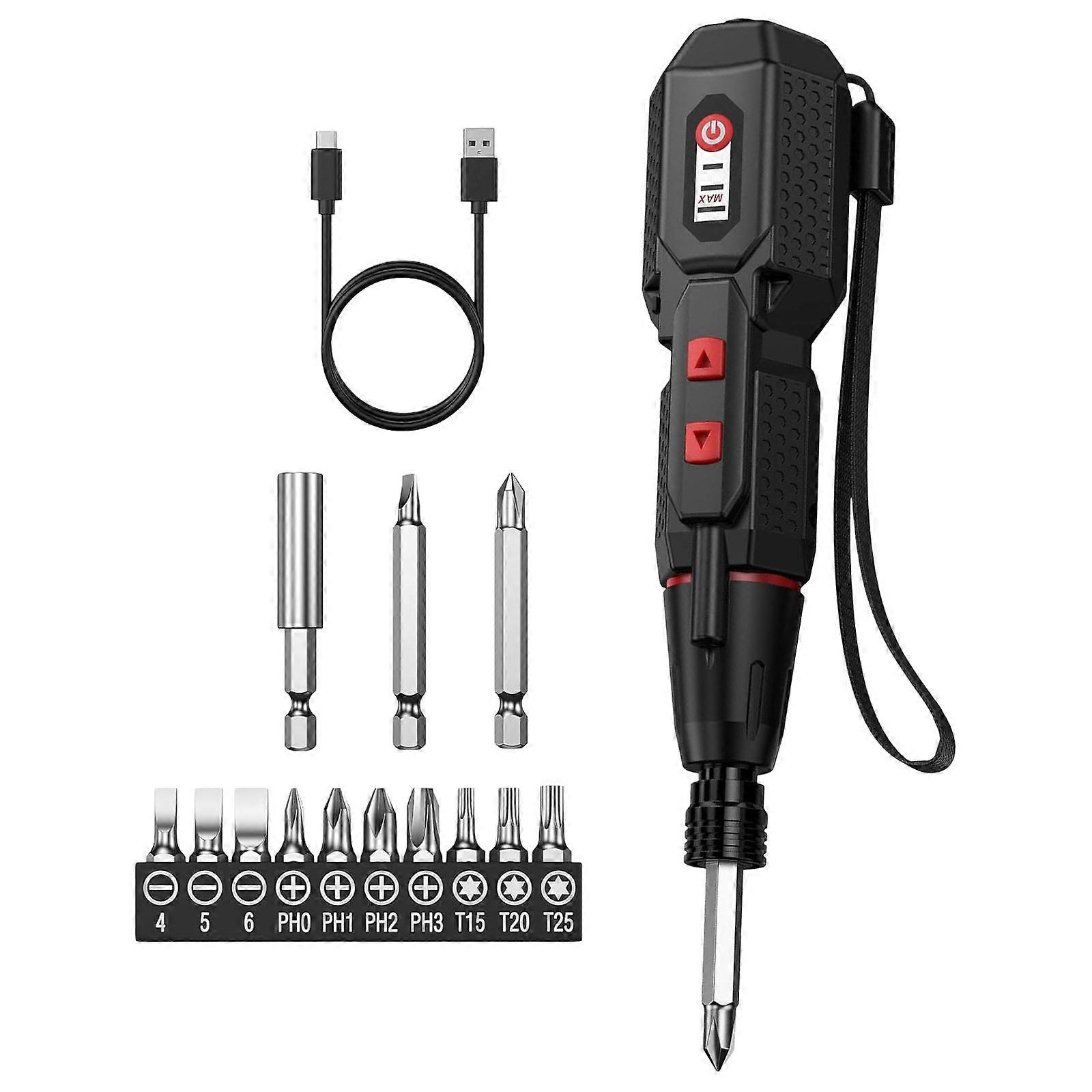 Rechargeable 4.2V Lithium Batteries Screwdriver Set Cordless Design With Ergonomic Grip Multiple Bits For Versatile Use Multicolor