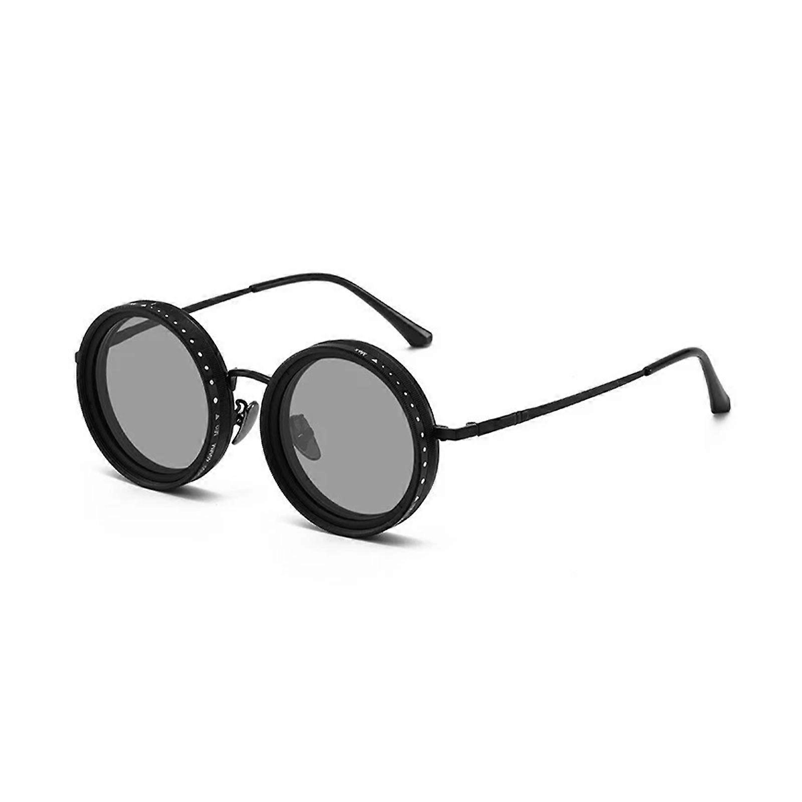 Adjustable Tint Sunglasses, 1-9 Gears Round Polarized Nd Filter Lenses For Mens