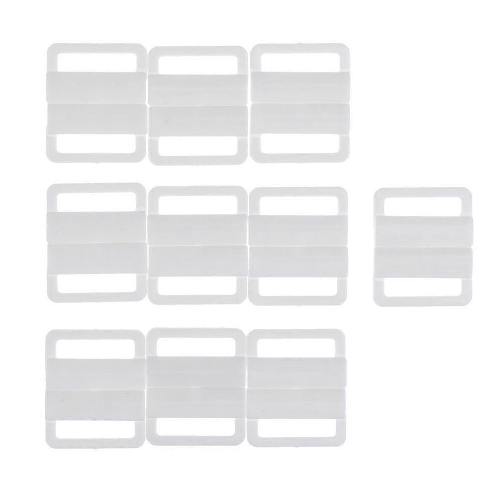 10 Sets Clip Bra Swimsuit Clickers Bikini Front Closure Buckle Clips White