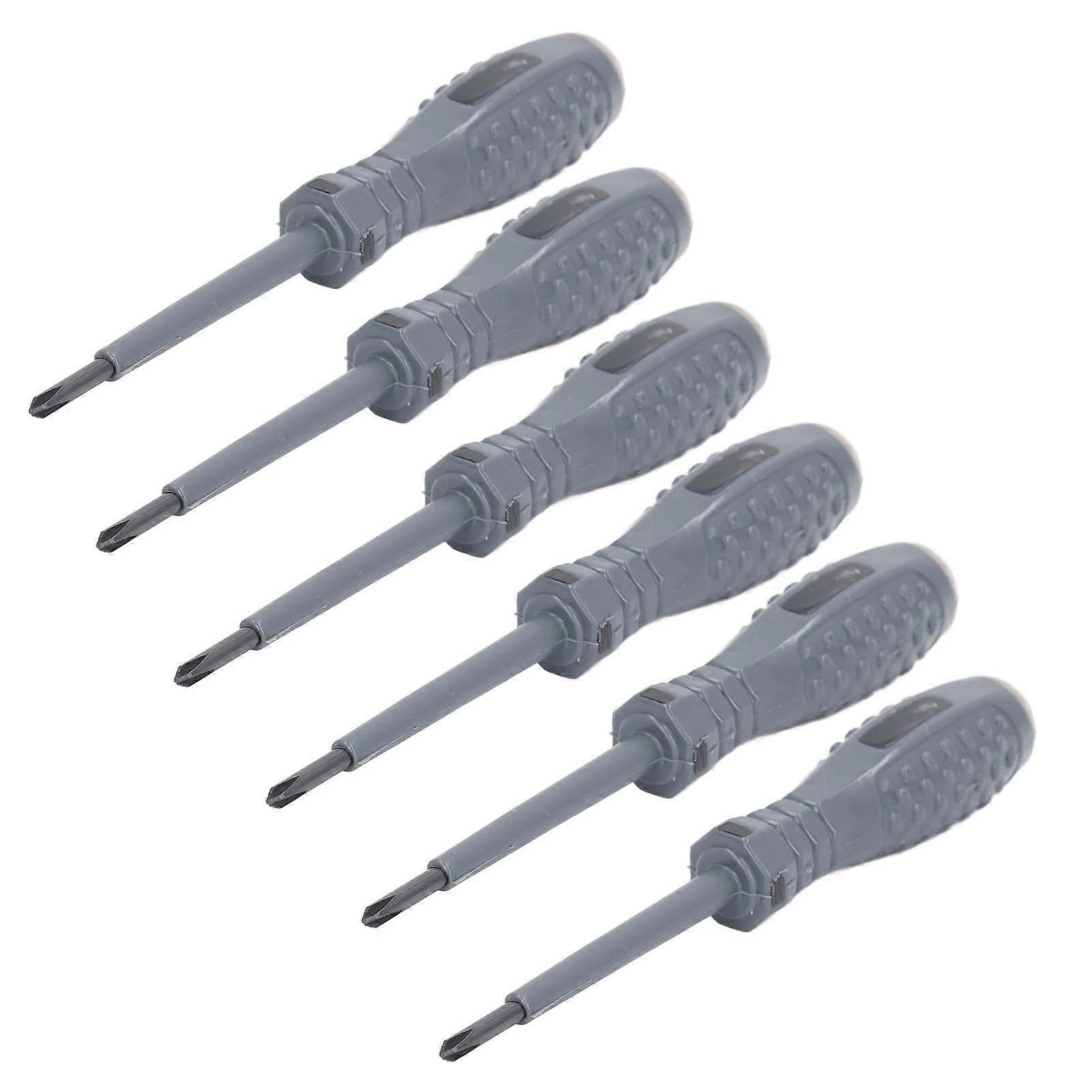 6Pcs Electrical Tester Pen Multifunctional Bright LED Light Inductive Voltage Tester Screwdriver Cross