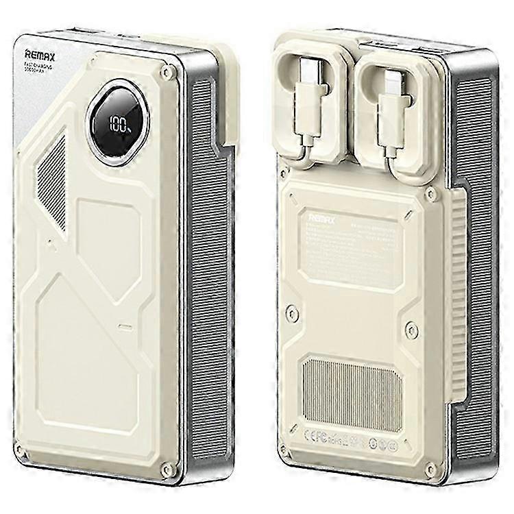 REMAX FCP-28 20000mAh Power Bank 20W + 22.5W Fast Charging Built-In Cables Dual Input Triple Output