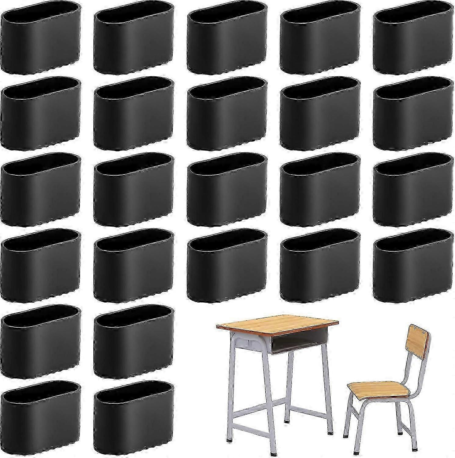 24 قطعة أغطية أرجل كرسي ، واقيات أرجل كرسي 40 × 20 مم ، واقيات أرجل كرسي بيضاوي ، غير قابلة للانزلاق ، تحمي أرجل المقعد ، الأرضيات ، تناسب أغطية الأنابيب البيضاوية