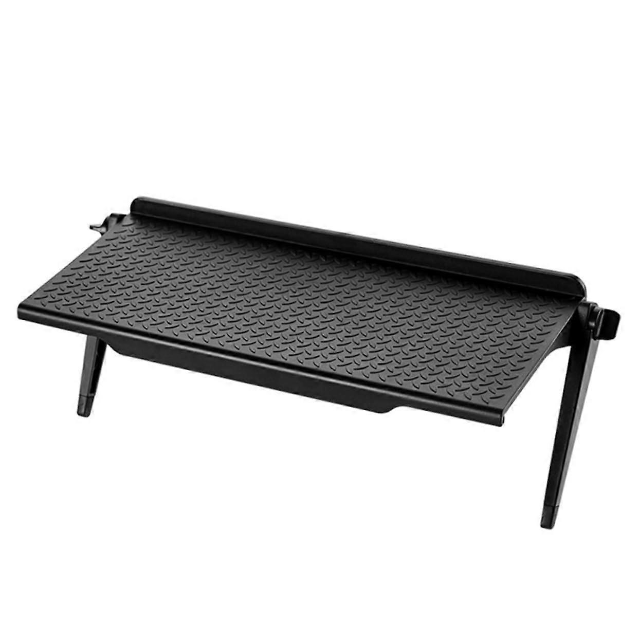 Adjustable TV Shelf Storage Rack for Set and Accessories, Black, Smooth Surface, TV and Computer Screen Organizer