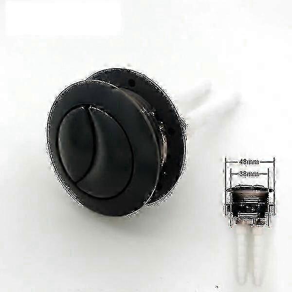 Dual Flush Round Push Button for Toilet Tank - Black Flush System Button
